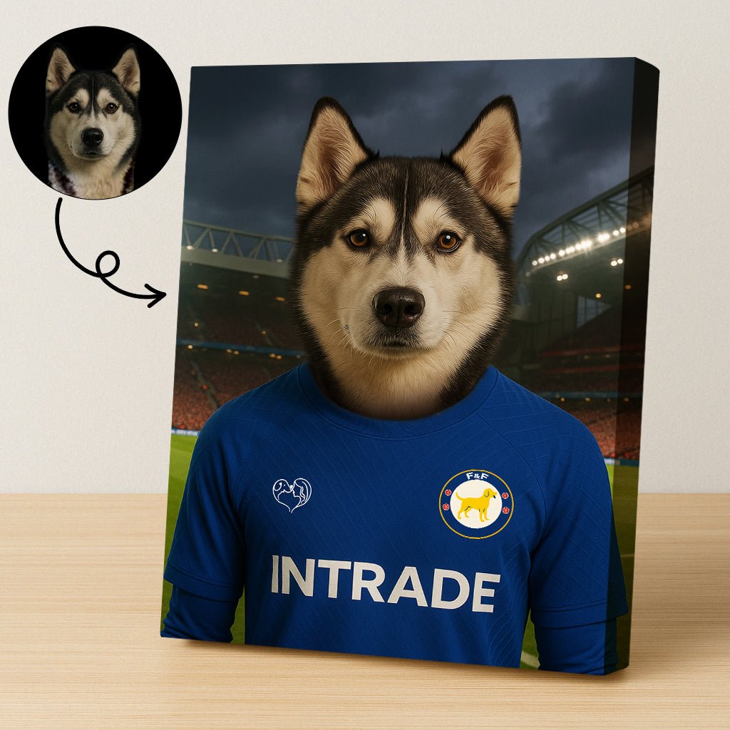 Custom Chelsea Pet Portrait - Pet Sports Theme - 1 Pet - Furr and Family