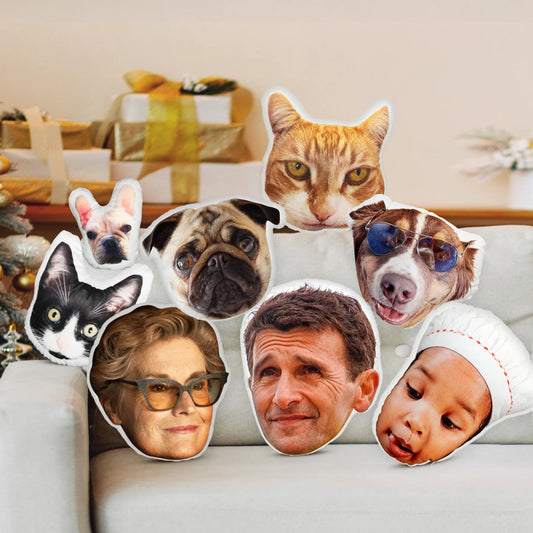 Custom Face Pillows from Pictures of Love Pets/Persons on it Personalized 3d Photo Pillow - 1 Pet - Furr and Family