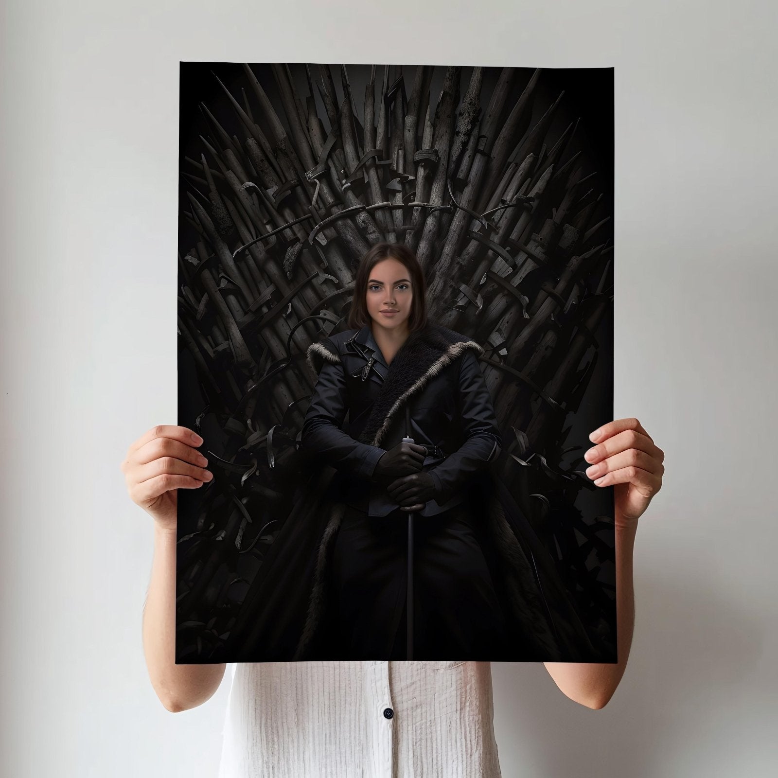Custom Female Portrait on Iron Throne - Human Portrait - Female - Furr and Family