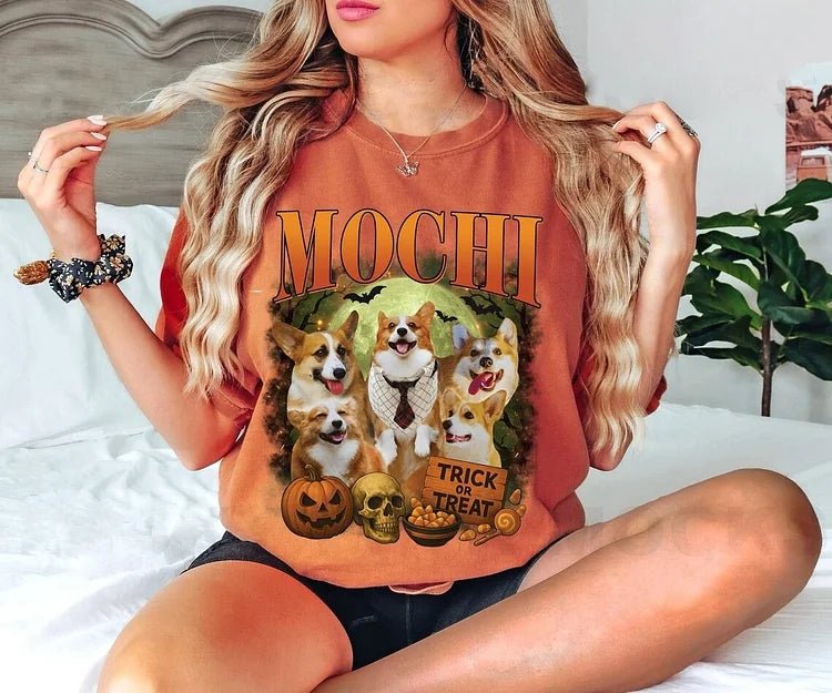 Custom Halloween Spooky Style Pet Mom & Dad Tshirts - Sweatshirts & Hoodies - Vintage Print Apparel - 1 Pet - Furr and Family