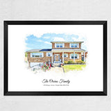 Custom Home Portrait Traditional Gift - Home Portrait - Canvas - Furr and Family