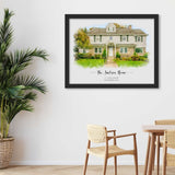 Custom Home Portrait Traditional Gift - Home Portrait - Canvas - Furr and Family