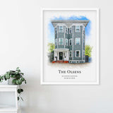 Custom Home Portrait Traditional Gift - Home Portrait - Canvas - Furr and Family