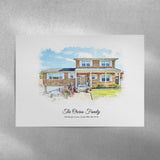 Custom Home Portrait Traditional Gift - Home Portrait - Canvas - Furr and Family