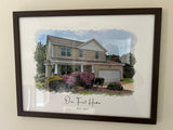 Custom Home Portrait Traditional Gift - Home Portrait - Canvas - Furr and Family