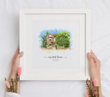 Custom Home Portrait Traditional Gift - Home Portrait - Canvas - Furr and Family