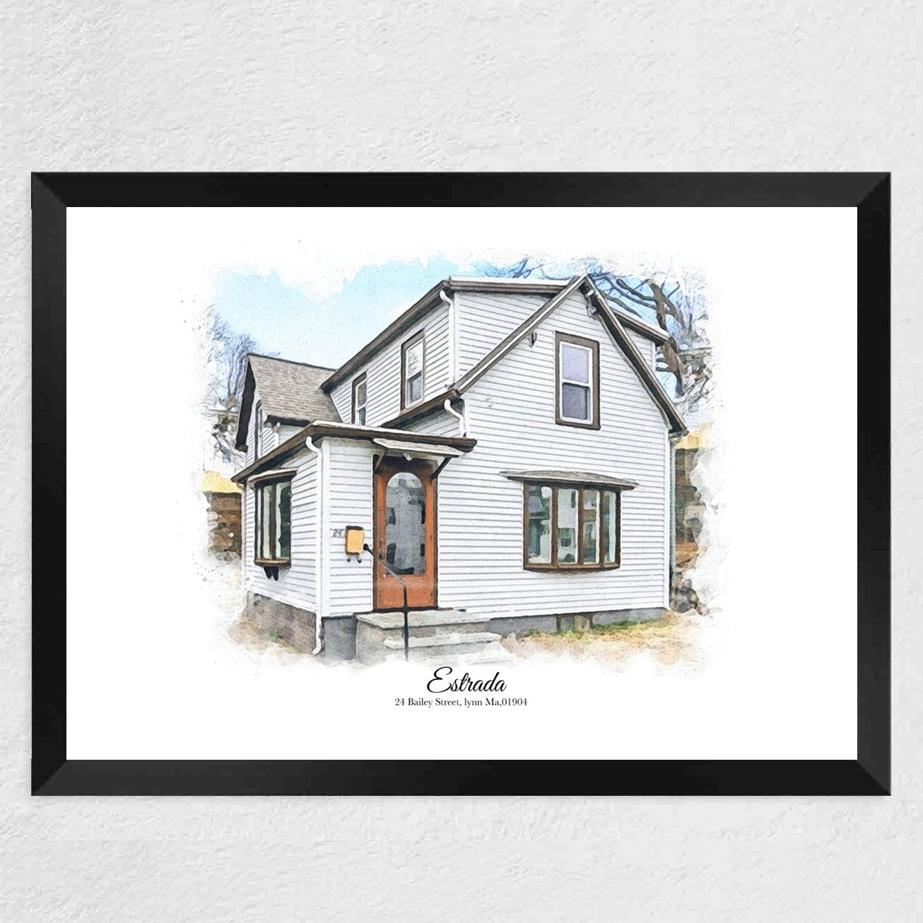 Custom Home Portrait Traditional Gift - Home Portrait - Canvas - Furr and Family