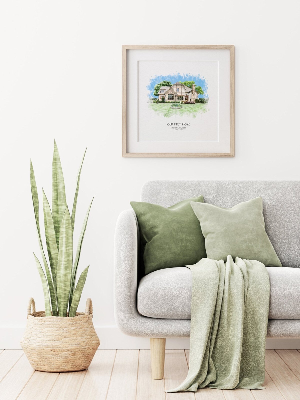 Custom Home Portrait Traditional Gift - Home Portrait - Canvas - Furr and Family