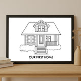 Custom House Portrait Sketch line art