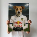Custom Leeds United Pet Portrait - Pet Sports Theme - 1 Pet - Furr and Family