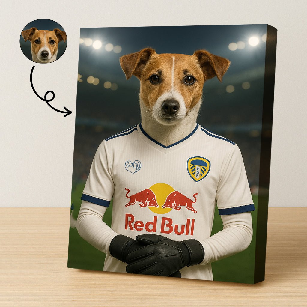 Custom Leeds United Pet Portrait - Pet Sports Theme - 1 Pet - Furr and Family