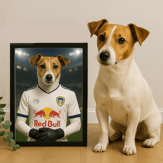 Custom Leeds United Pet Portrait - Pet Sports Theme - 1 Pet - Furr and Family