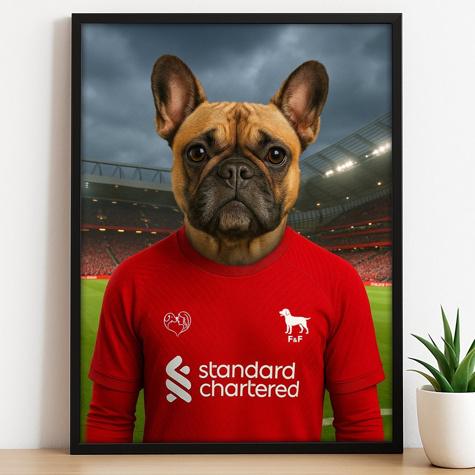 Custom Liverpool Pet Portrait - Pet Sports Theme - 1 Pet - Furr and Family
