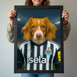 Custom Newcastle United Pet Portrait - Pet Sports Theme - 1 Pet - Furr and Family