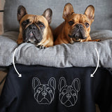 Custom Pet Head Embroidered Line art Mom & Dad Tshirts - Sweatshirts & Hoodies - Hoodie - 1 Pet - Furr and Family