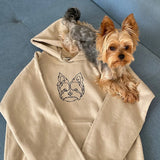 Custom Pet Head Embroidered Line art Mom & Dad Tshirts - Sweatshirts & Hoodies - Hoodie - 1 Pet - Furr and Family