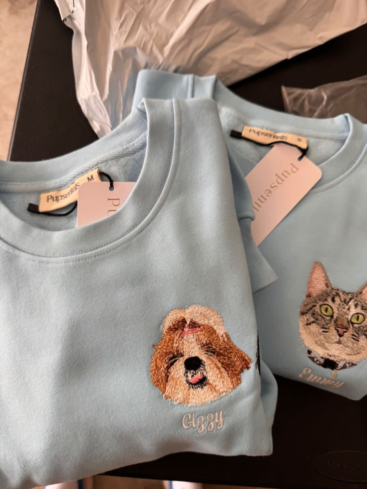 Custom Pet Head Embroidered Mom & Dad Tshirts - Sweatshirts & Hoodies - Hoodie - 1 Pet - Furr and Family