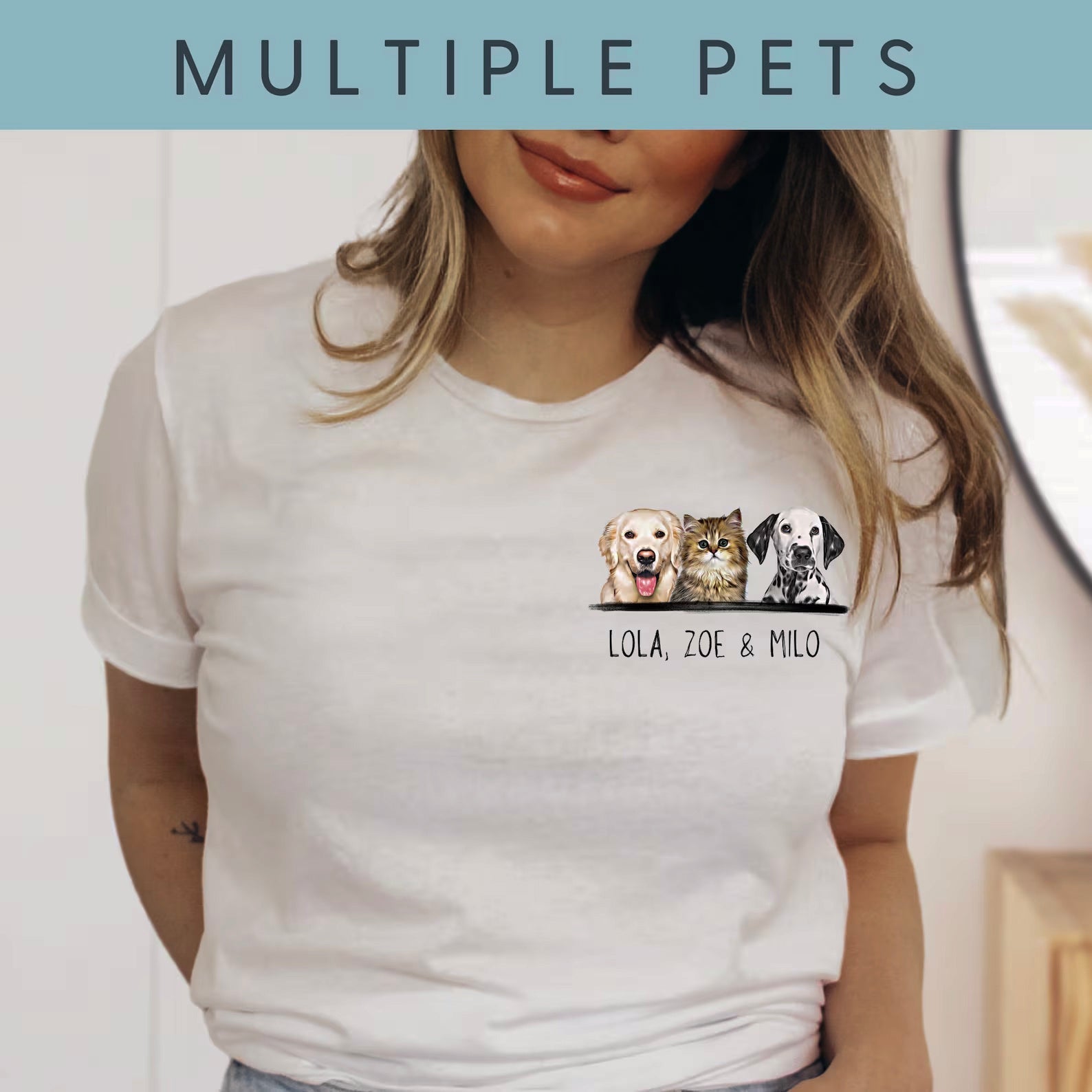 Custom Pet Lover Personalized Dog Shirt, Hoddies and Sweat Shirts for Humans - Printing T shirt - 1 Pet - Furr and Family