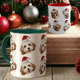 Custom Pet Mug Christmas Personalized Pet Face with a Christmas Hat Mug - 1 Pet - Furr and Family