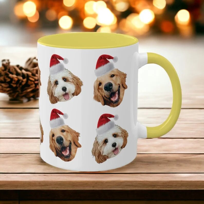 Custom Pet Mug Christmas Personalized Pet Face with a Christmas Hat Mug - 1 Pet - Furr and Family