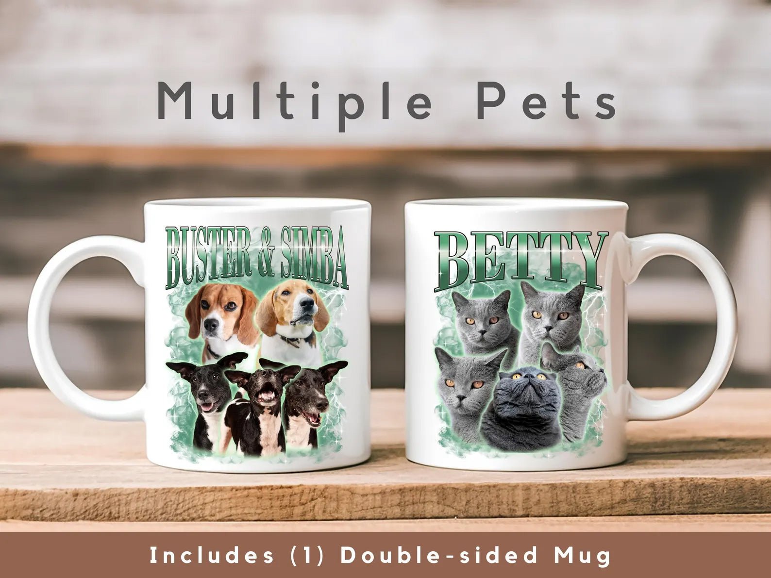 Custom Pet Mug in Vintage Style Coffee Mug - 1 Pet - Furr and Family