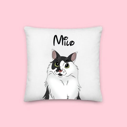 Custom Pet Pillow – Personalized Pet Portrait Cushion with Pet Name - 1 Pet - Furr and Family