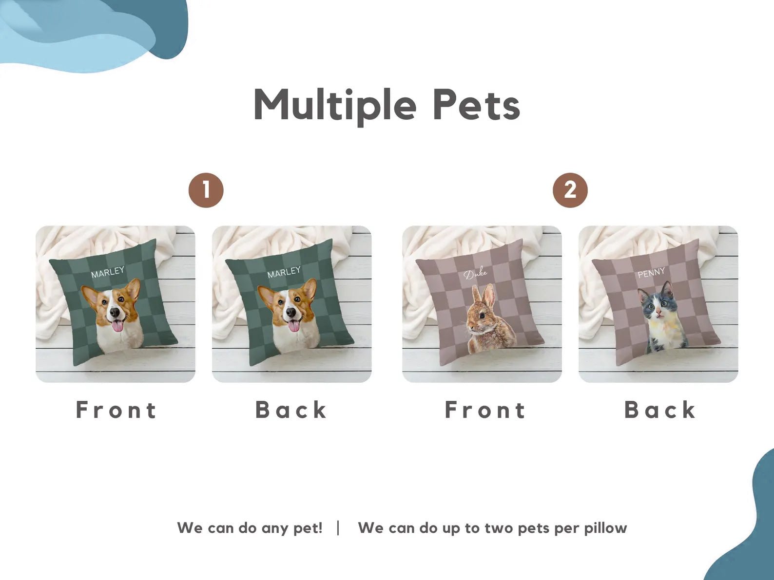 Custom Pet Pillow – Personalized Pet Portrait Cushion with Pet Name - 1 Pet - Furr and Family