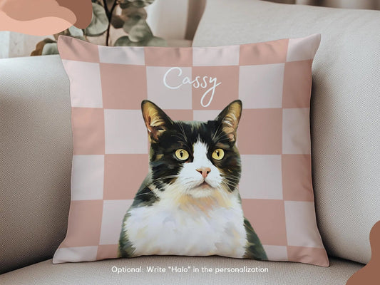 Custom Pet Pillow – Personalized Pet Portrait Cushion with Pet Name - 1 Pet - Furr and Family
