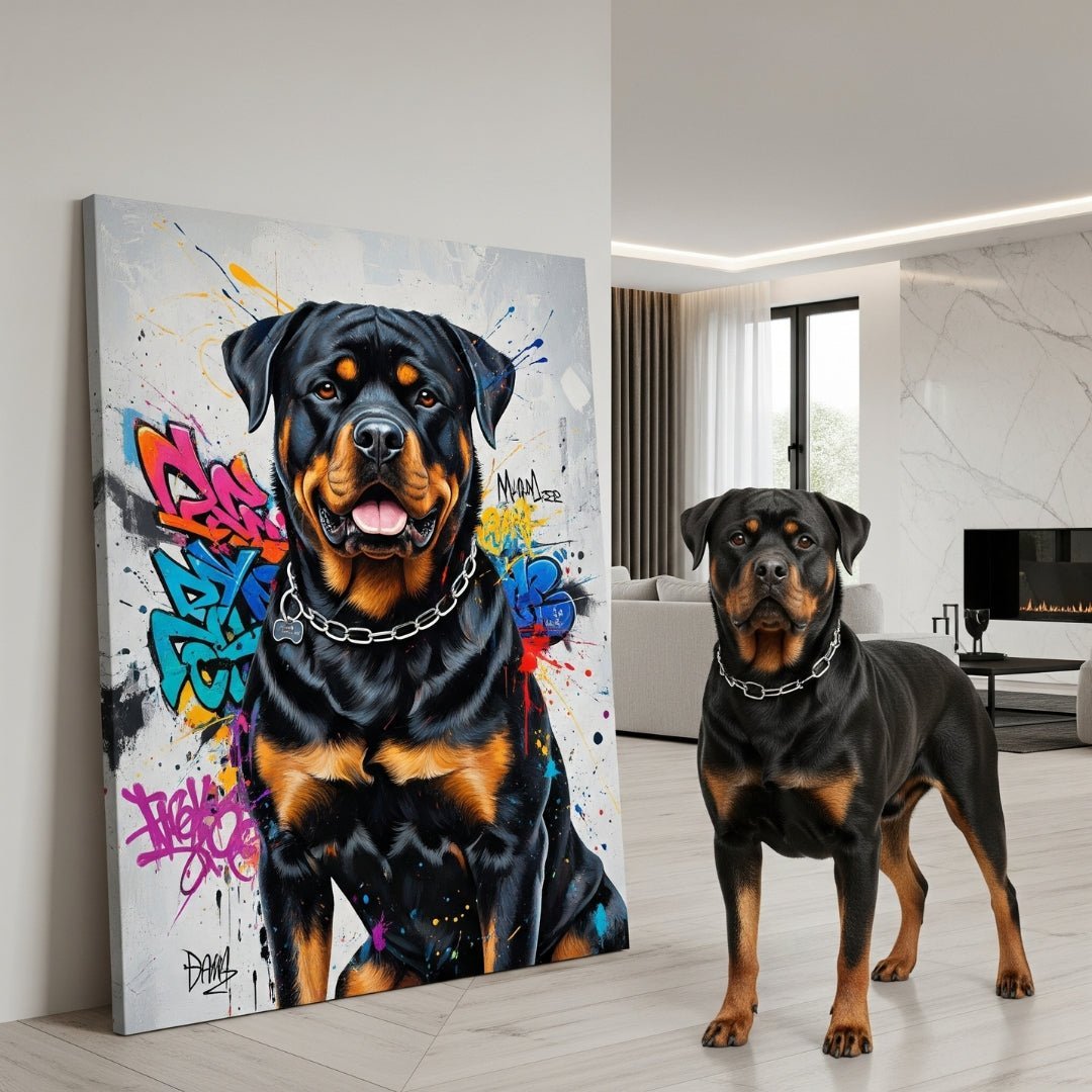 Custom Pet Portrait - Classic Contemporary Style - Classic Contemporary Style - 1 Pet - Furr and Family