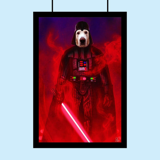 Custom Pet Portrait in Darth Vader Costume – Star Wars Pet Art - 1 Pet - Furr and Family