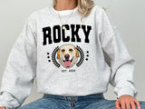 Custom Pet Sweater Using Pet Photo + Name Custom Dog College Portrait Personalized Dog - Vintage Print Apparel - 1 Pet - Furr and Family