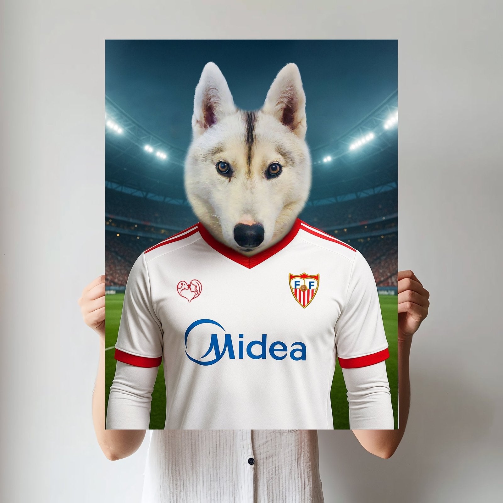 Custom Sevilla FC Pet Portrait - Pet Sports Theme - 1 Pet - Furr and Family