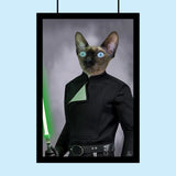 Custom Star Wars Pet Portrait in Jedi Costume - 1 Pet - Furr and Family