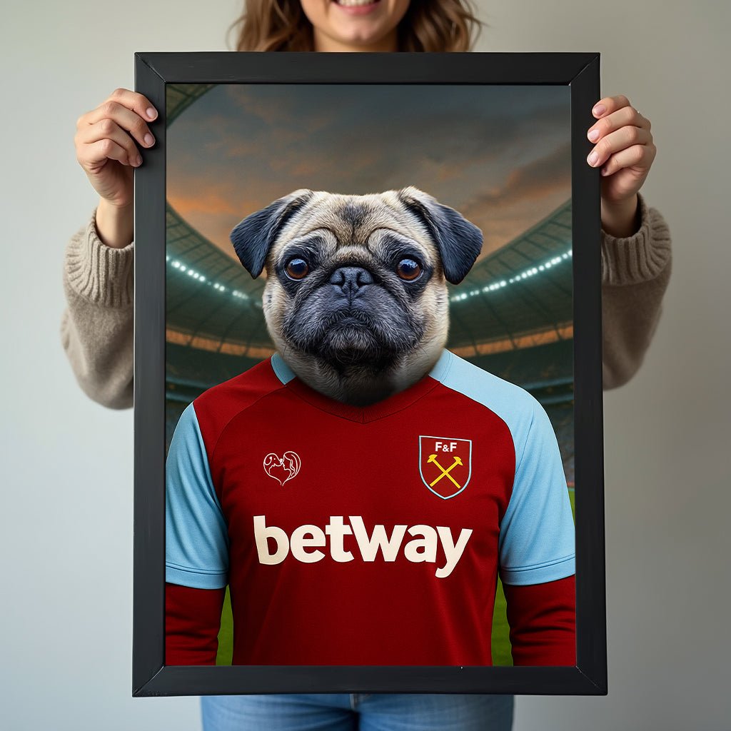 Custom West Ham United Pet Portrait - Pet Sports Theme - 1 Pet - Furr and Family