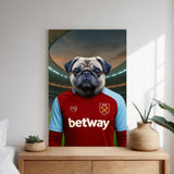 Custom West Ham United Pet Portrait - Pet Sports Theme - 1 Pet - Furr and Family