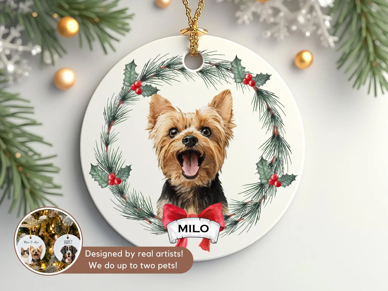 Customized Ornament a - Keepsake Christmas Ornament Gift - 1 Pet - Furr and Family