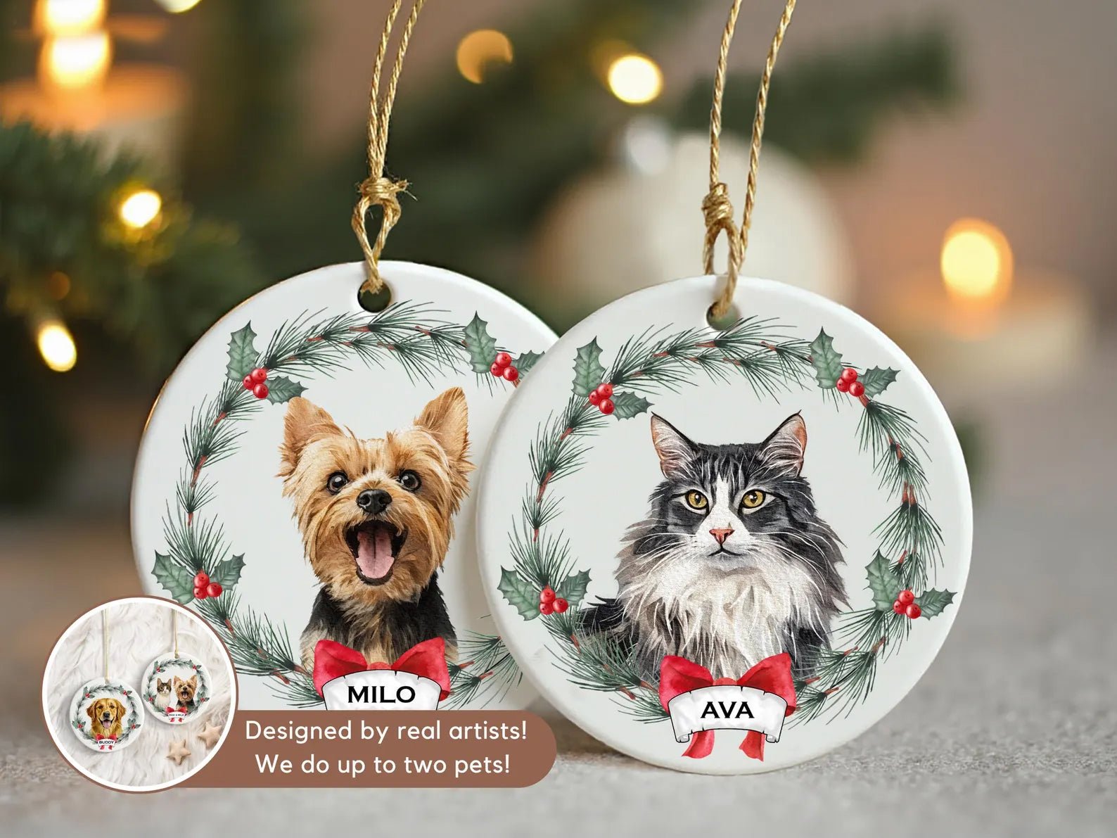 Customized Ornament a - Keepsake Christmas Ornament Gift - 1 Pet - Furr and Family