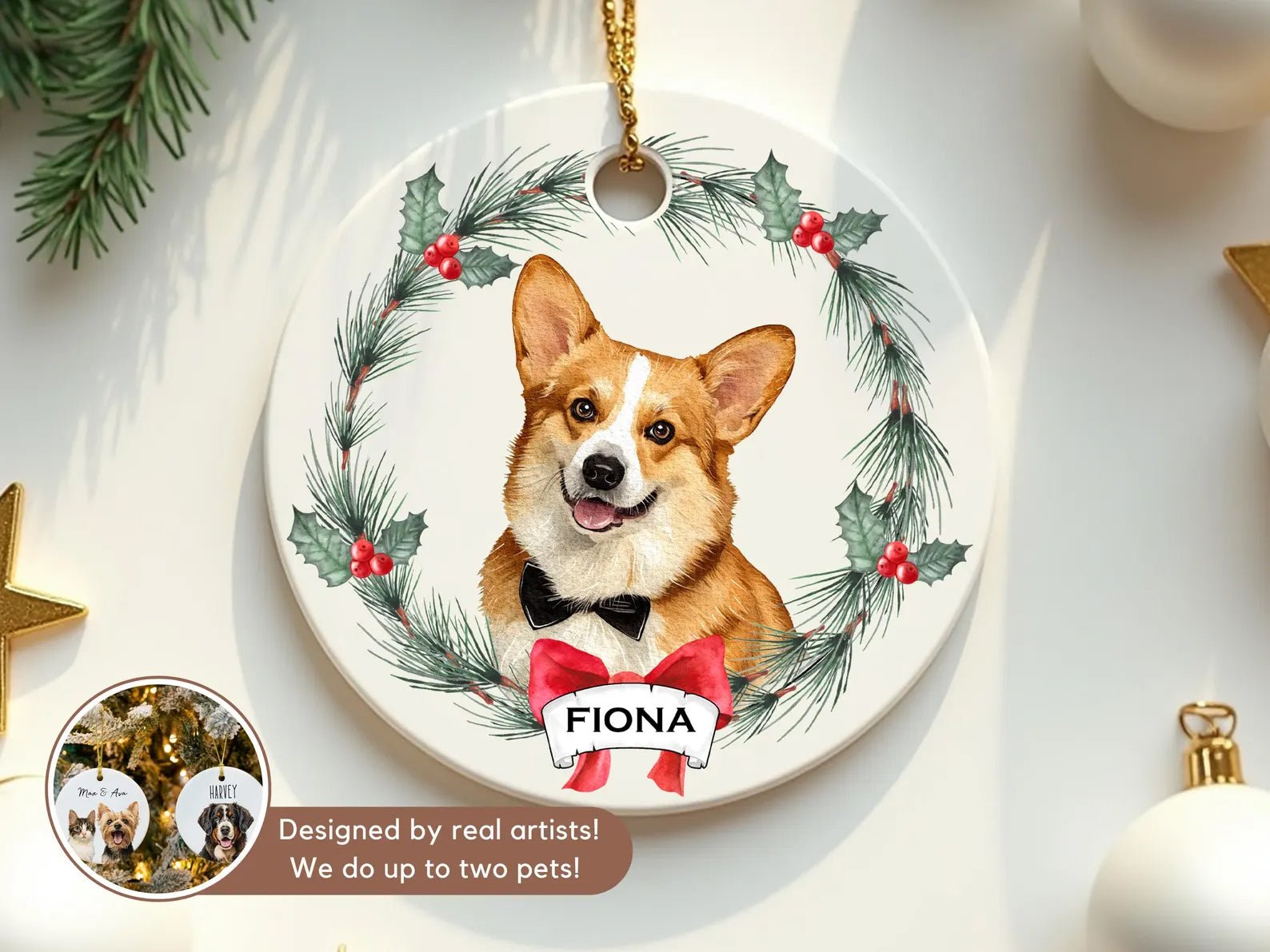 Customized Ornament a - Keepsake Christmas Ornament Gift - 1 Pet - Furr and Family
