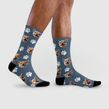 Cute Dog Pattern Crew Socks | Pet Lover Gift | Fun & Comfortable Socks - Socks - Birthday Gift Socks - Furr and Family