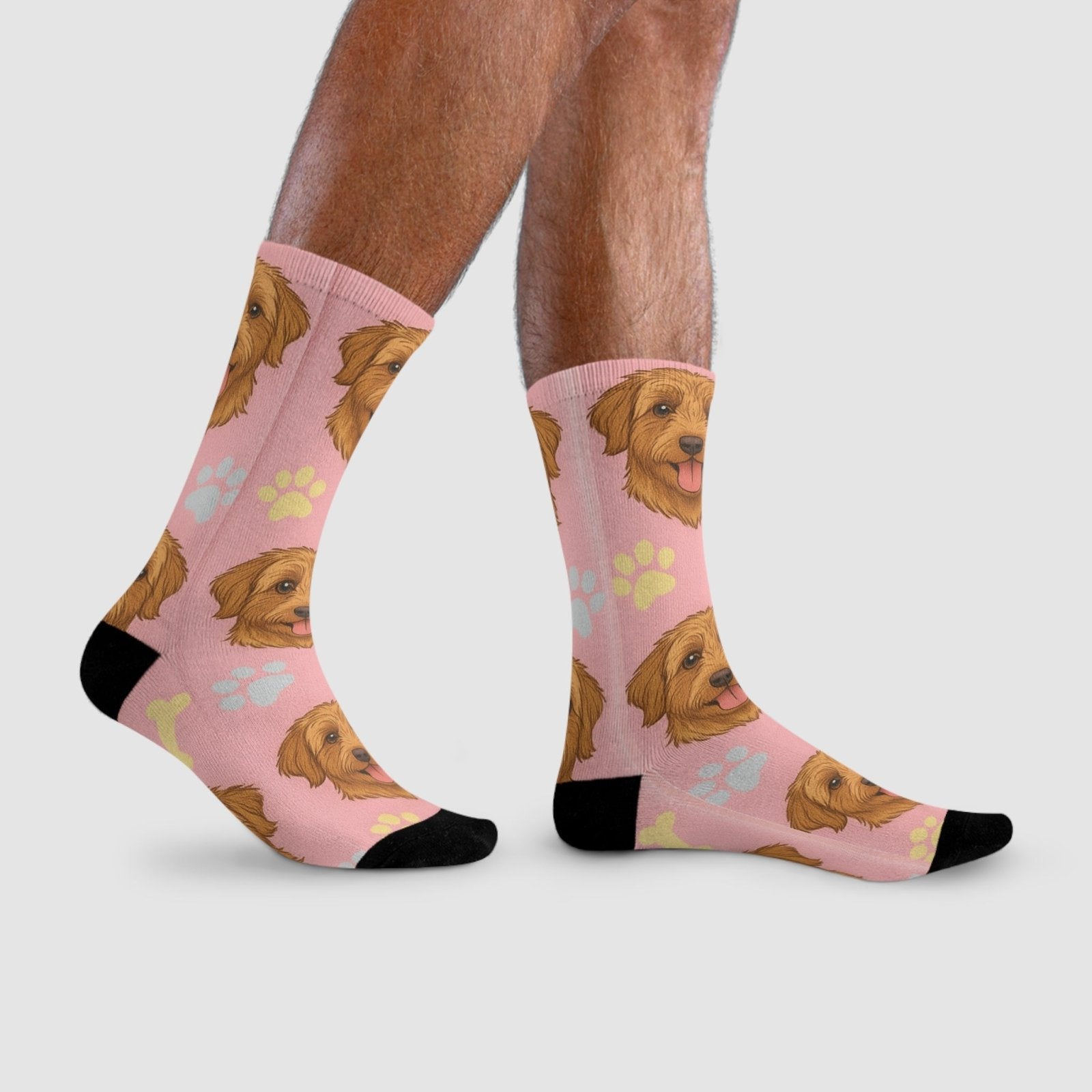 Cute Dog Pattern Crew Socks | Pet Lover Gift | Fun & Comfortable Socks - Socks - Birthday Gift Socks - Furr and Family