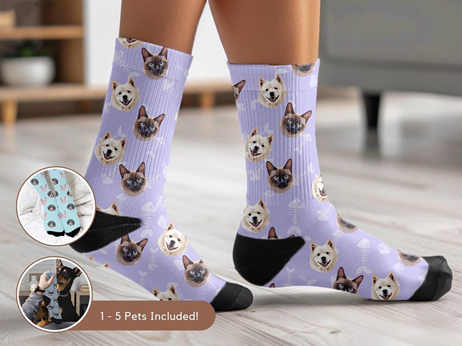 Cute Dog Pattern Crew Socks | Pet Lover Gift | Fun & Comfortable Socks - Socks - Birthday Gift Socks - Furr and Family