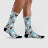 Cute Dog Pattern Crew Socks | Pet Lover Gift | Fun & Comfortable Socks - Socks - Birthday Gift Socks - Furr and Family