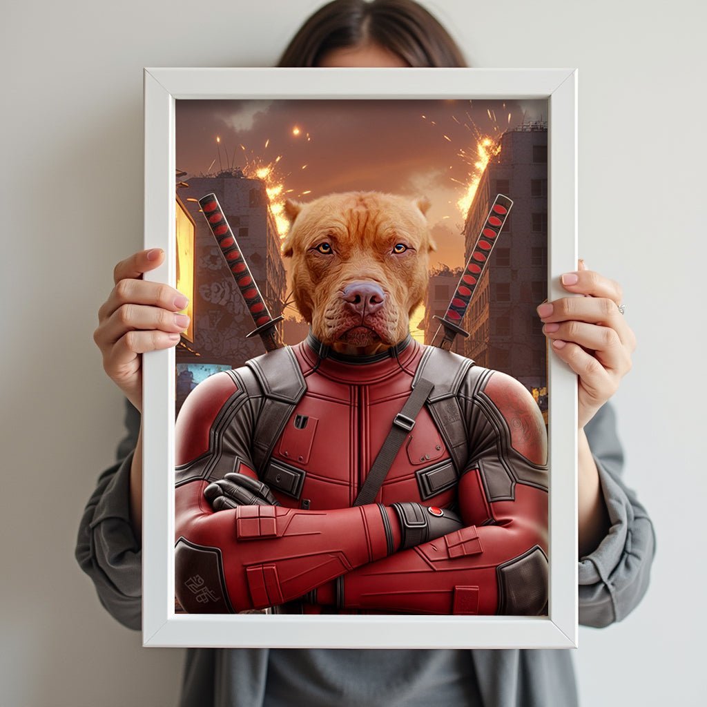 DeadPool Paw – Custom Pet Portrait - 1 Pet - Furr and Family