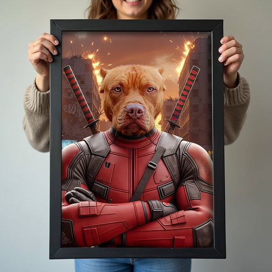 DeadPool Paw – Custom Pet Portrait - 1 Pet - Furr and Family