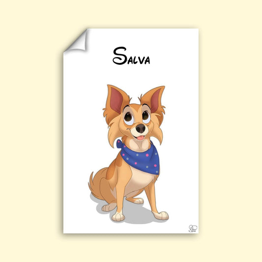 Disney Pet Art Style - Custom Pet Portrait - Disney Pet Portrait - 1 Pet - Furr and Family