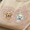 Custom Floral Pet Embroidered Sweatshirt with Heart and Bow