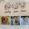 Custom Multiple Pets Outline and Name Embroidered Sweatshirt Hoodie T-shirt- Stylish Outline Style