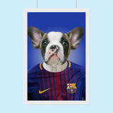 FC Barcelona Superstar Bulldog Custom Pet Portrait | Personalized Pet Art - 1 Pet - Furr and Family