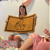 Personalized Doormat with Family Name – Custom Welcome Mat for Home, Housewarming & Wedding Gift