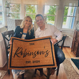 Personalized Doormat with Family Name – Custom Welcome Mat for Home, Housewarming & Wedding Gift